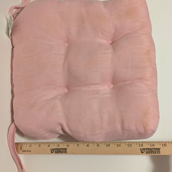Vintage Barth and Dreyfuss Pink Checker Pattern Chair Cushion Fundraiser Item - Picture 8 of 12